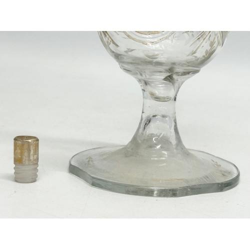 287 - A 19th Century Islamic style glass rose water sprinkler vase, with original screw lid. 26cm