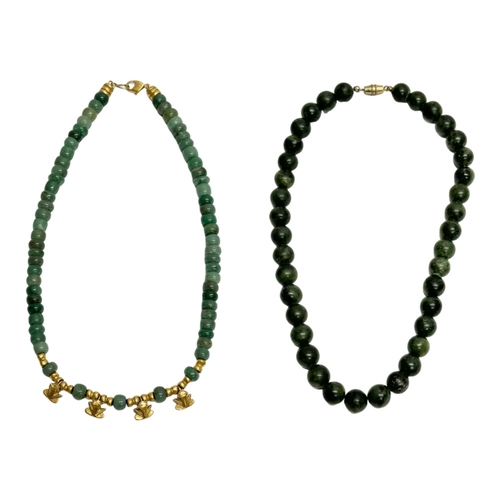 288 - 2 ladies jade necklaces.