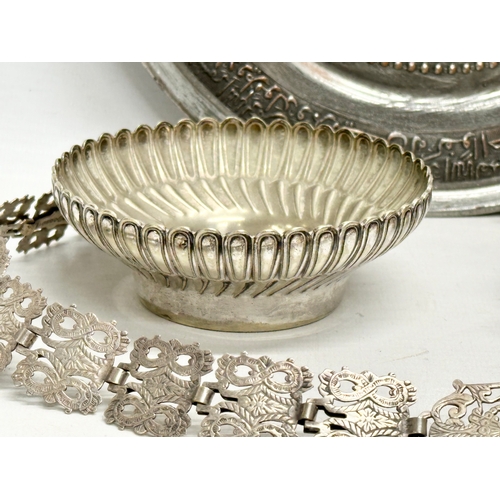 291 - A collection of 19th and Early 20th Century Islamic style silver plate.