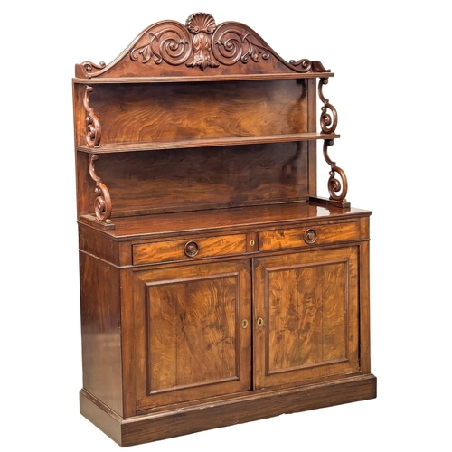 106 - A large Early William IV mahogany chiffonier with 2 drawers. Circa 1830. 128x49x181cm. 8