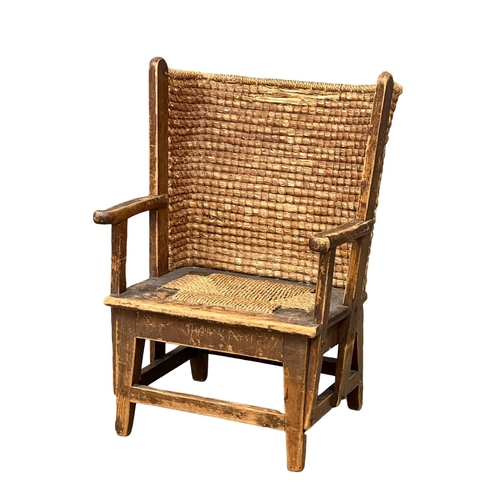 11 - A 19th Century child’s Orkney chair. 42x37x64cm. 4