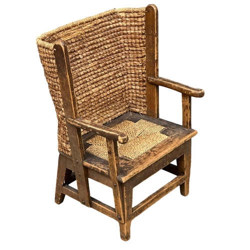 11 - A 19th Century child’s Orkney chair. 42x37x64cm. 4