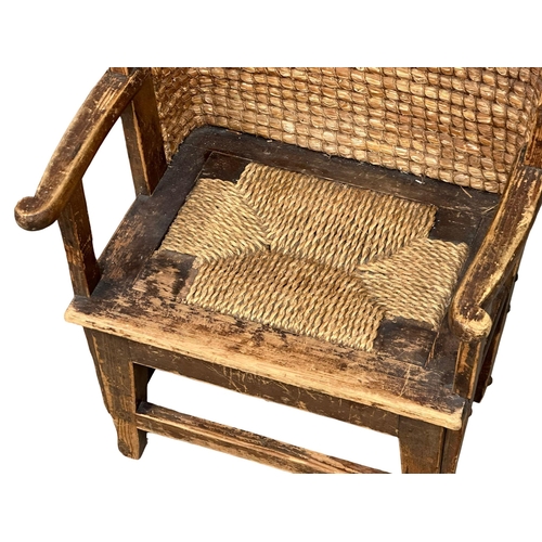 11 - A 19th Century child’s Orkney chair. 42x37x64cm. 4