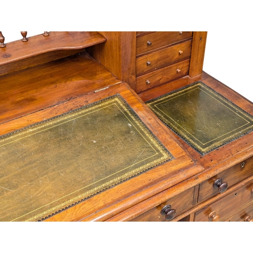 119 - A 19th Century Victorian mahogany Dickens desk with original leather top. 145x70x108.5cm. 3