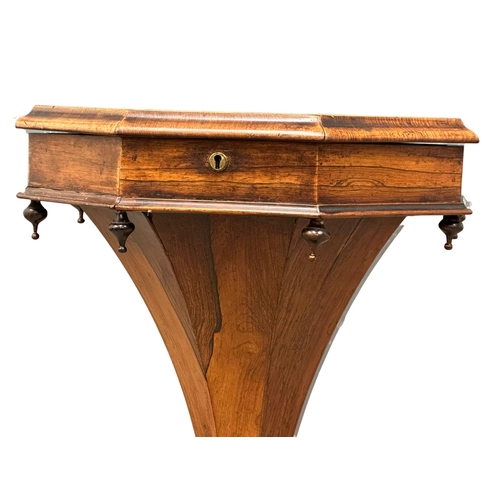 12 - A 19th Century Victorian rosewood trumpet work table/sewing table. Circa 1860-1870. 47x76cm. 1