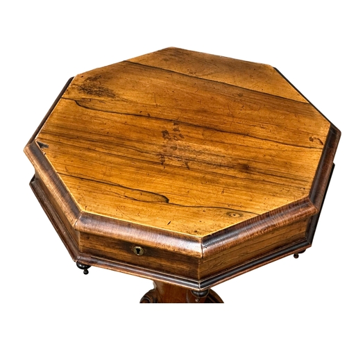 12 - A 19th Century Victorian rosewood trumpet work table/sewing table. Circa 1860-1870. 47x76cm. 1