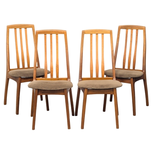 147 - A Mid Century teak extending dining table and 4 chairs by Nathan Furniture. 206x99x75cm (2)