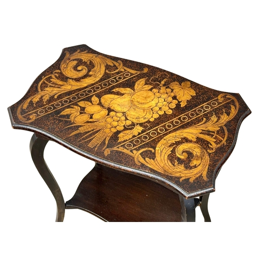 175 - An Early 20th Century window table with pokerwork decoration. Circa 1900-1910. 60x38x70cm. 2