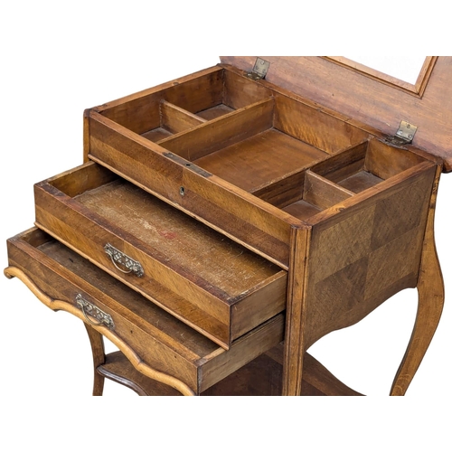 224 - A Late 19th Century fruitwood work box. 54x38x71.5cm (2)