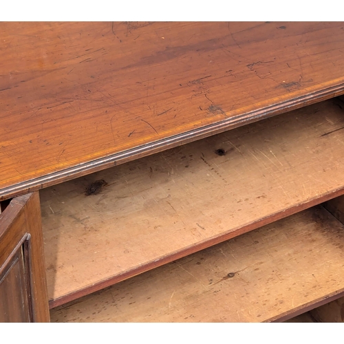 280 - A Late 19th Century Sheraton Revival inlaid mahogany 2 door side cabinet. 76x39x92cm (6)