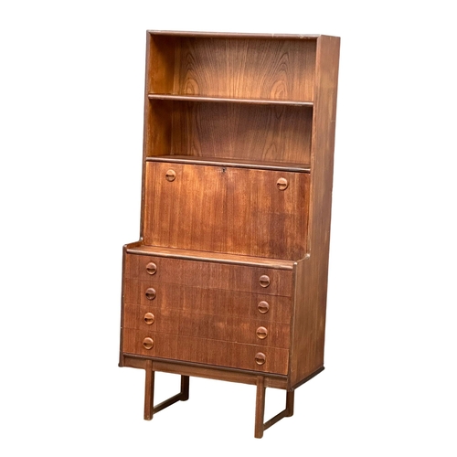 30 - A Mid Century teak secretaire side cabinet by Turnidge. 76x40.5x160.5cm. 3