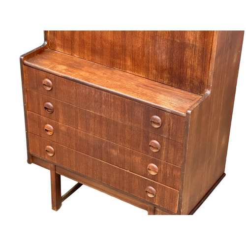 30 - A Mid Century teak secretaire side cabinet by Turnidge. 76x40.5x160.5cm. 3