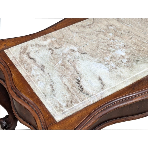 333 - A Mid 19th Century Victorian mahogany centre table on Cabriole legs with inset granite panel. Circa ... 