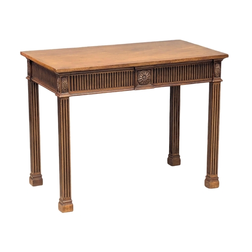 369 - A Mid 19th Century Hepplewhite style mahogany console table with 2 drawers. Circa 1850-1880. 99.5x55... 