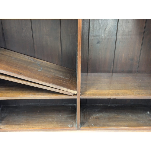 372 - Large Victorian walnut bookshelves, 153x36x107cm. 9