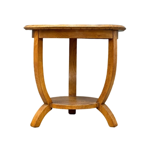 421 - A 1930’s Art Deco oak 2 tier occasional table/end table. 52x50cm (5)