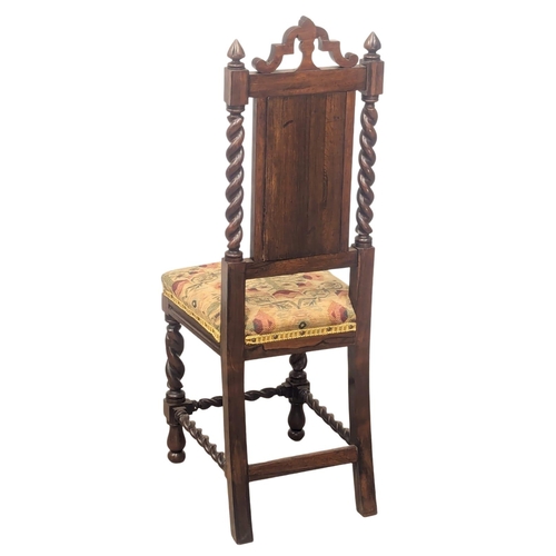 444 - A good quality Victorian rosewood Barley Twist hall chair / side chair. 5