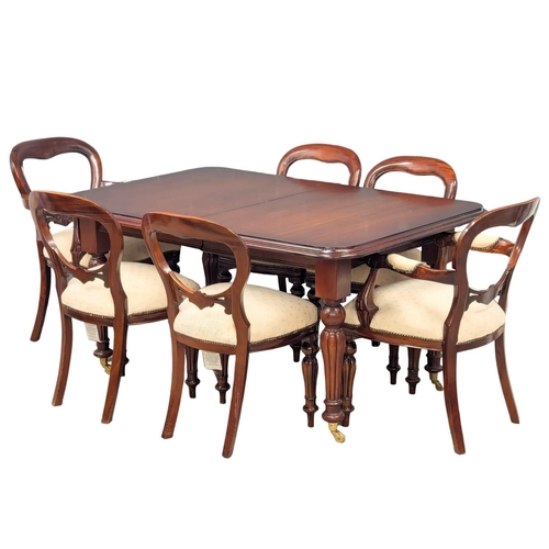 510 - A Victorian style mahogany dining table and 6 chairs. 154x112x77cm (3)