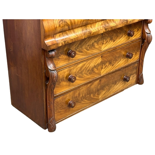 551 - A 19th Century Victorian mahogany chest of drawers. Scotch chest style. With Ogee front. 122x53x113.... 