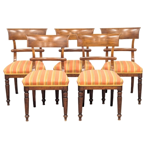 592 - A set of 5 Victorian mahogany bar back chairs.  (4)