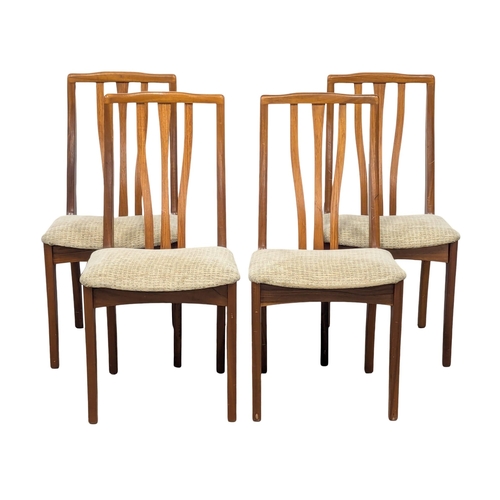 599 - A set of 4 Mid Century teak S Form dining chairs. 2