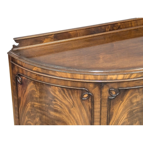 655 - A Georgian style mahogany demi lune side cabinet on Ball & Claw feet. 110x49x106.5cm. 3