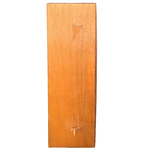 656 - A long G-Plan Mid Century teak framed mirror. 47x140cm. 3