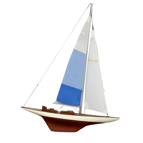 766 - A very large motorised yacht. 134x176cm.