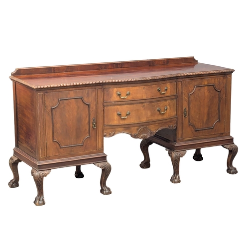 793 - A large Late 19th Century Chippendale Revival mahogany sideboard on Ball & Claw feet. 173x60x95cm  (... 