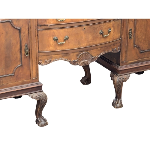 793 - A large Late 19th Century Chippendale Revival mahogany sideboard on Ball & Claw feet. 173x60x95cm  (... 