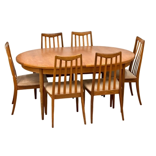 87 - A G-Plan “Fresco” Mid Century teak extending dining table and 6 chairs. Designed by Victor Wilkins. ... 