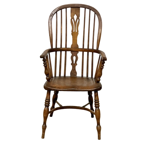 91 - A Late 19th Century elm Windsor chair.