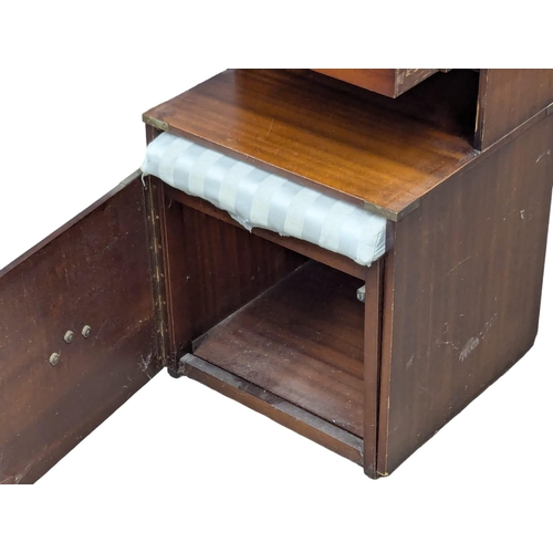 946 - A campaign style Chippy telephone table. 43.5x45x71cm (5)