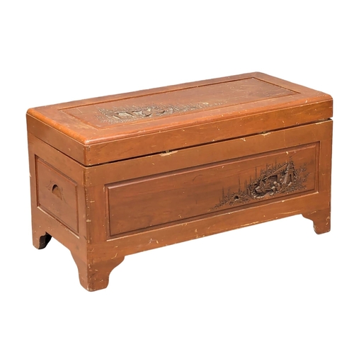 947 - A Chinese camphorwood trunk. 93x46x50cm