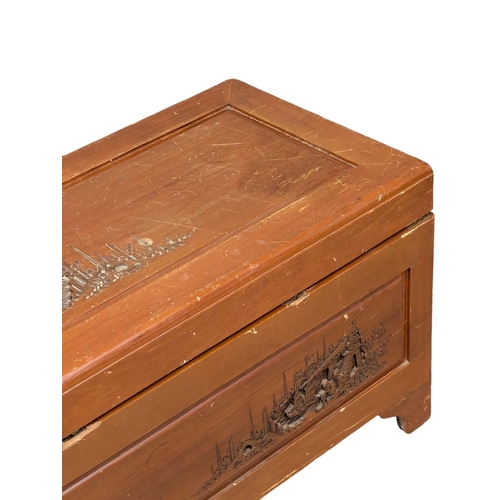 947 - A Chinese camphorwood trunk. 93x46x50cm