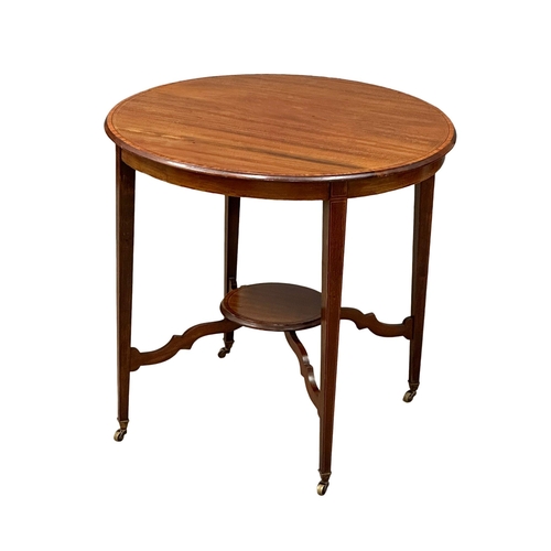 968 - A Sheraton Revival inlaid mahogany window table/centre table. Edward VII. Edwardian. Circa 1901-1910... 