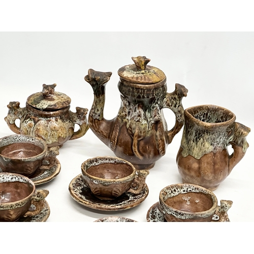 981 - A Mid Century glazed stoneware coffee set.