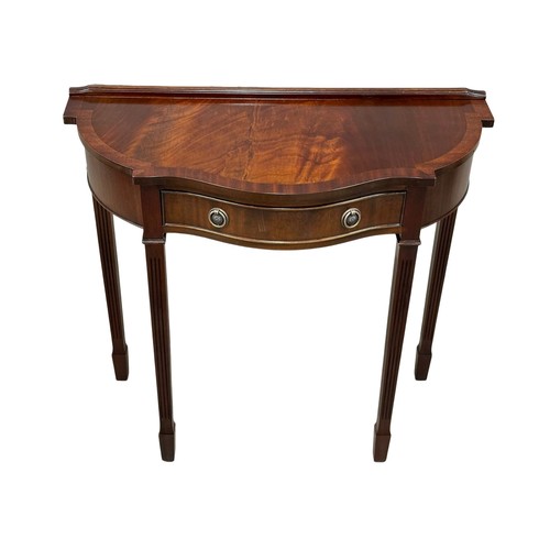 563 - A pair of Regency style mahogany console side tables. 82x36.5x75.5cm (2)