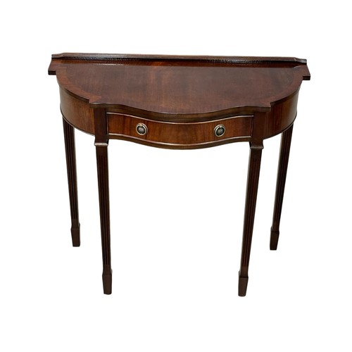 563 - A pair of Regency style mahogany console side tables. 82x36.5x75.5cm (2)