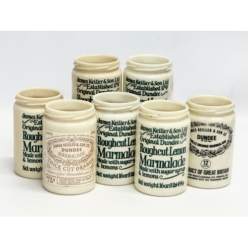 296 - 7 James Keiller & Son LTD glass jars. 12cm.