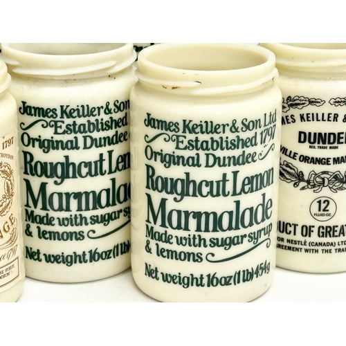 296 - 7 James Keiller & Son LTD glass jars. 12cm.