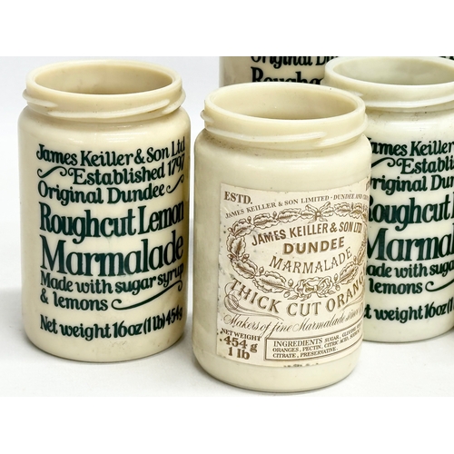 296 - 7 James Keiller & Son LTD glass jars. 12cm.