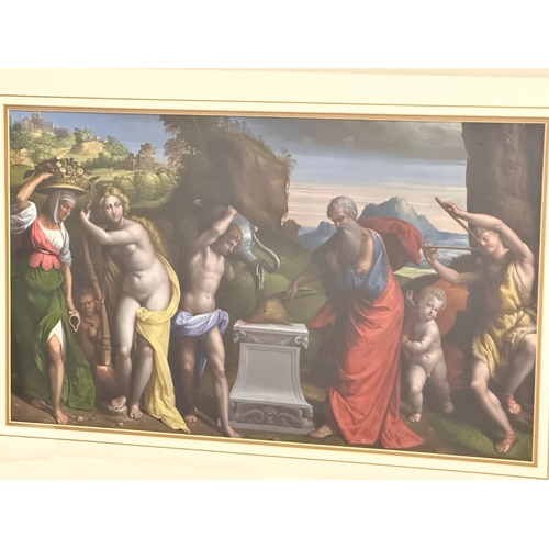 303 - A gilt framed print of “A Pagans Sacrifice” from the original painting by Garofalo. 77x55cm