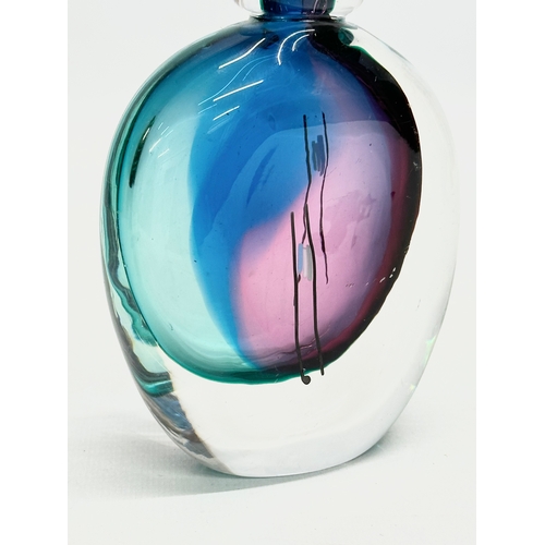 106 - Chris Comins. A signed Late 20th Century Sommerso glass perfume bottle/vase. Faded signature on bott... 