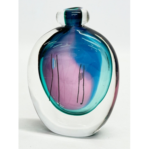 106 - Chris Comins. A signed Late 20th Century Sommerso glass perfume bottle/vase. Faded signature on bott... 