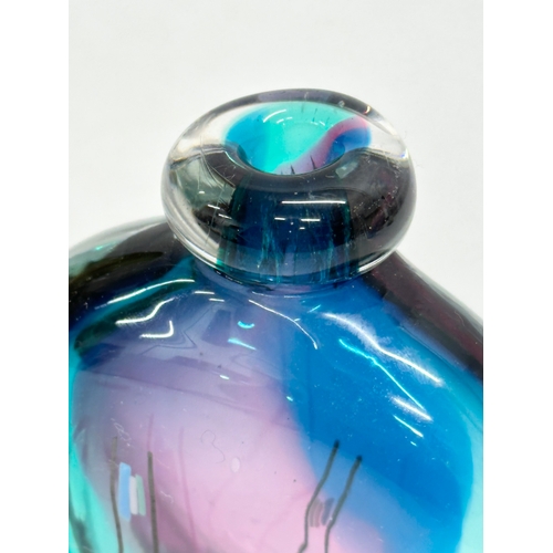 106 - Chris Comins. A signed Late 20th Century Sommerso glass perfume bottle/vase. Faded signature on bott... 