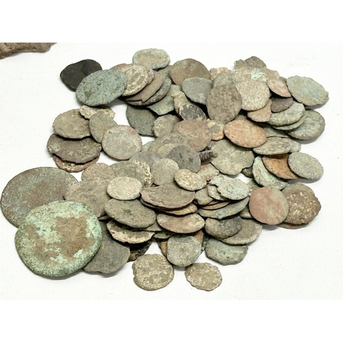 63 - Ancient Rome and Egypt. A quantity of artefacts. Including Roman coins, Roman British Seal Box Lid, ... 