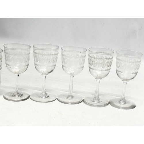 78 - A collection of 19th Century drinking glasses. Including 1 small George III glass 7cm. Late 19th Cen... 