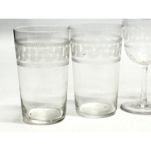 78 - A collection of 19th Century drinking glasses. Including 1 small George III glass 7cm. Late 19th Cen... 