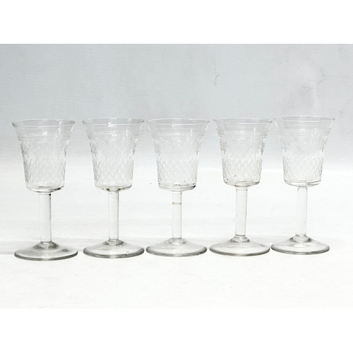 78 - A collection of 19th Century drinking glasses. Including 1 small George III glass 7cm. Late 19th Cen... 